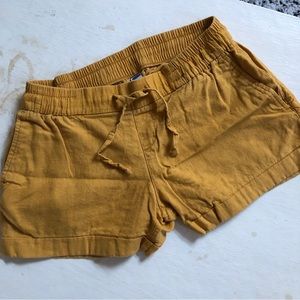 Mustard Yellow Linen Shorts
